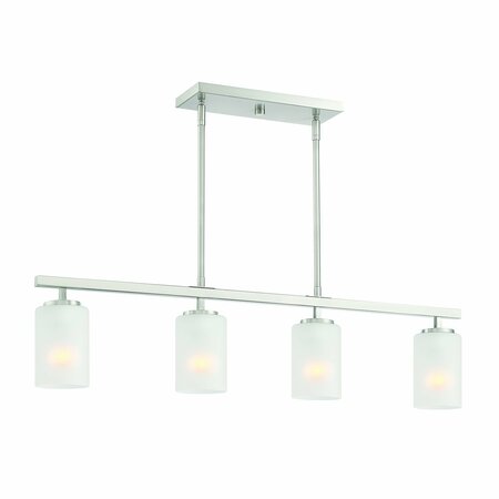 DESIGNERS FOUNTAIN Carmine 60 Watt 4 Light Brushed Nickel Pendant with Etched Glass Shade D239M-IS-BN